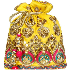LATEST-DESIGNER-NEW--POTLI-BAGS WITH-EMBELLISHED WITH BEADS,CRYSTAL GLASS STONE, ZARI BEAUTIFUL WORK-FOR-PARTY & WEDDING--2021. - Product Image 1