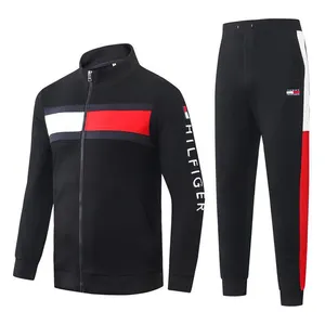 FULL ZIP COTTON FLEECE suppliers supper jogging running sweat suit design men High Quality with multi color custom logo / size