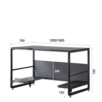 Bureau de jeu pour PC gamer, grand bureau de travail, style racing, extensible, hauteur réglable, imperméable, durable, structure métallique robuste