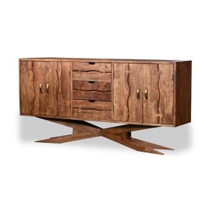 Industrial Vintage Indian Solid Acacia Live Edge Wood <b>Sideboard</b> Antique Design Home Office Dining Living Room Bedroom Kitchen - Product Image 1