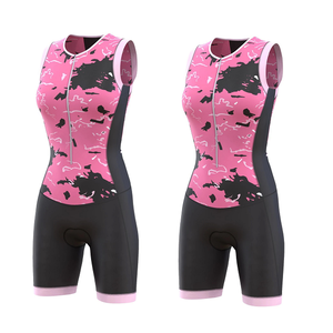 Combinaison de Triathlon sur mesure pour femmes, vêtements de cyclisme une pièce, couleur rose et noire, offre spéciale, - Product Image 1