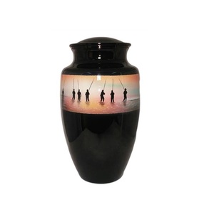 Precio bajo Funeral Home Supply Grandes urnas de cremación Urnas de metal Urna de cremación grabada a mano - Product Image 6
