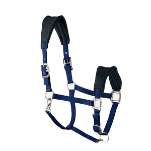 Licou fait main fait sur commande de cheval de polyester d'équitation avec le rembourrage épais doux - Product Image 1