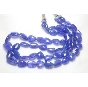 ลูกปัดทรงสลายเรียบแทนซาไนต์ธรรมชาติ 14 นิ้ว - Product Image 1