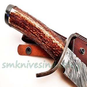 Nouveau couteau d'acier de damas, magnifique couteau fait à la main avec étui en cuir (Smk1804) - Product Image 4