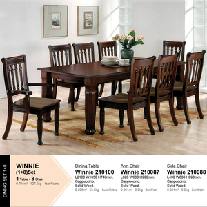Table et chaise en bois, mobilier de salle à manger moderne, haute résistance, en caoutchouc, modèle malaisien, 210100, en STOCK, livraison gratuite - Product Image 2