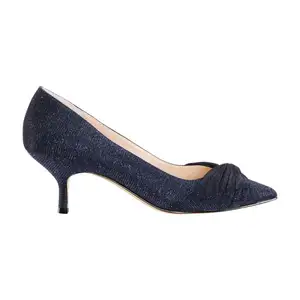 Nuevo último diseño de lujo de las mujeres clásicas de punta estrecha Med Heels señoras calzado zapatos de tacón fino D'orsay bombas PU hecho a mano