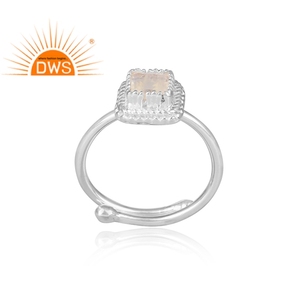 Bague de forme carrée en argent 925 pour femme, bijou fait à la main, pierre de lune naturelle, accessoire de créateur, offre spéciale - Product Image 2