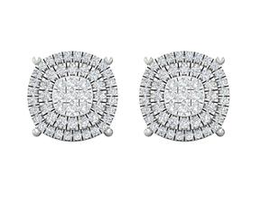 Screw Back 0.60 CT Real Diamond Cluster Stud <b>Earrings</b> in 10K Gold | Secure Back Luxury Diamond <b>Earrings</b> for Women <b>Fine</b> Jewellery - Product Image 3