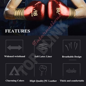 ถุงมือชกมวยแบบมืออาชีพพิมพ์ลายตามสั่ง ผลิตในปากีสถาน สำหรับผู้ใหญ่ ถุงมือชกมวยสำหรับการแข่งขัน ฝึกซ้อม และการต่อสู้ ถุงมือ PU คุณภาพสูง - Product Image 6