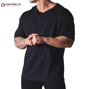 Camiseta deportiva de gran tamaño para hombre, ropa informal de gran tamaño, cómoda, transpirable, para gimnasio - Product Image 1