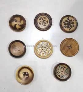 Bottoni in legno fatti a mano in corno di osso per capi di moda
