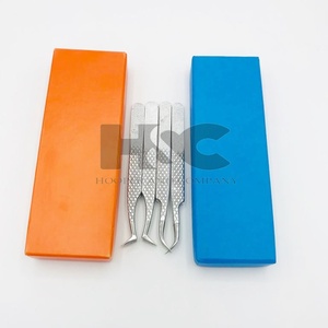 Pince à épiler beauté en acier inoxydable Logo carte boîte argent Volume pince à épiler argent Extension cils pince à épiler pointe pointue serré vison quantité minimale de commande - Product Image 5