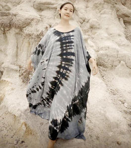 เดรสคาฟตันมัดย้อมสำหรับผู้หญิง,ชุดชายหาดสไตล์โบโฮสำหรับฤดูร้อน - Product Image 3