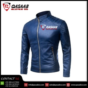 Vêtements de mode Slim Fit hommes en cuir respirant hiver lavé été Parka-veste manteaux PU col montant vêtements d'extérieur-vestes - Product Image 3