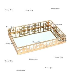 Plateau à chocolats islamique en métal et verre Plateau à dessert de forme ovale de qualité supérieure pour accessoires d'hôtel - Product Image 4
