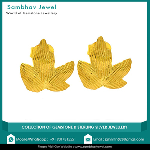 Pendientes de Botón Hechos a Mano con Forma de Flor Preciosa, Chapados en Oro Fino, Plata de Ley 925, Estilo Vintage Minimalista para Compromiso o Boda - Product Image 2