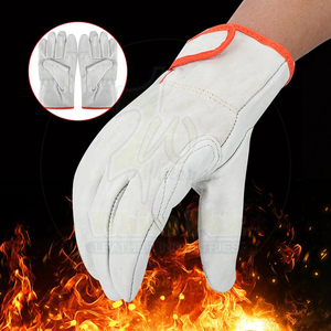 Gants de conduite en cuir de vachette, gants de sécurité de haute qualité, poignée droite pour le pouce, confortables, antidérapants, anti-impact, anti-chaleur - Product Image 5