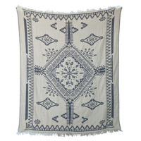 Einfarbige 100% Baumwolldecke 200x240 cm 78x95 Zoll Bettüberwurf Sofabezug Extra Groß Hergestellt in der Türkei Jacquard-Gewebte Decke