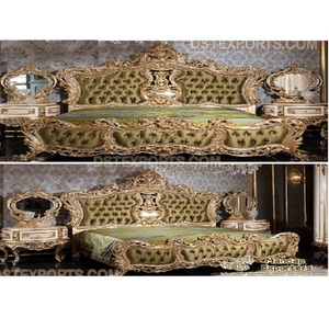 Classic <b>Royal</b> Wooden Craft <b>Bed</b> with Nightstands Modern Teak Wood Bedroom Set Personalized Color Customized Size - Product Image 1