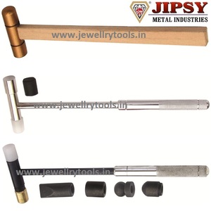 Marteau à burin à tête en acier avec manche en bois, lot de 4 outils pour la fabrication de bijoux - Product Image 2