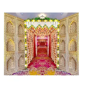 Porta d'ingresso per decorazioni di nozze con cornice Jharokha con ingresso per matrimoni con cornici