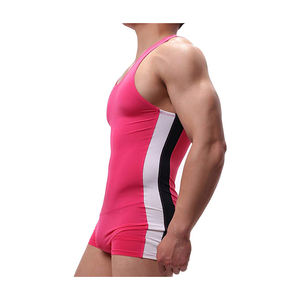 ชุดรัดรูปสำหรับนักมวยปล้ำแบบยูนิเซ็กซ์ พิมพ์ลายโลโก้ตามสั่ง ด้วยเทคนิคการพิมพ์แบบซับลิเมชั่นเต็มตัว  รุ่นเสื้อกล้ามสำหรับศิลปะการต่อสู้ - Product Image 1