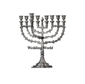 Bougeoir Menorah design personnalisé de qualité supérieure fait à la main bougeoir classique élégant en gros nouveau bougeoir fantaisie en métal - Product Image 2