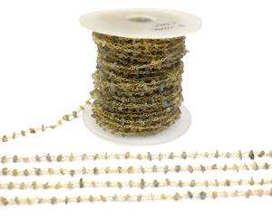 -Labradorite Gemstone Wire Wrapped Perlé Chapelet Chaîne BestJewelry Article pour la fabrication de composants et de bijoux - Product Image 5