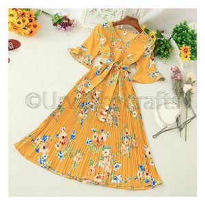 ชุดเดรสแบนเดจพิมพ์ลายดอกไม้,ชุดเดรสลำลองชายหาดจับจีบชุดเดรสวันหยุดฤดูร้อนปี2020 - Product Image 4