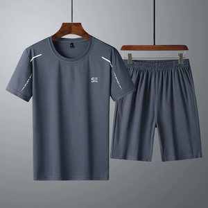 Conjunto de camiseta y pantalones cortos para hombre, diseño personalizado, chándal deportivo, 2 piezas - Product Image 4