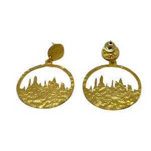 Clou doré mat finition tendance vêtements de fête faits à la main dernière mode boucle d'oreille en laiton pour filles et femmes - Product Image 3