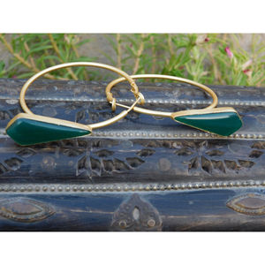 Pendientes de Aro de Latón con Piedras de Diseño Hechos a Mano, Novedad de 2025, para Niñas y Mujeres - Product Image 5