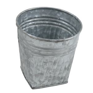 Maceta de Metal de hierro para decoración de plantas, diseño de flores galvanizadas, color gris - Product Image 1