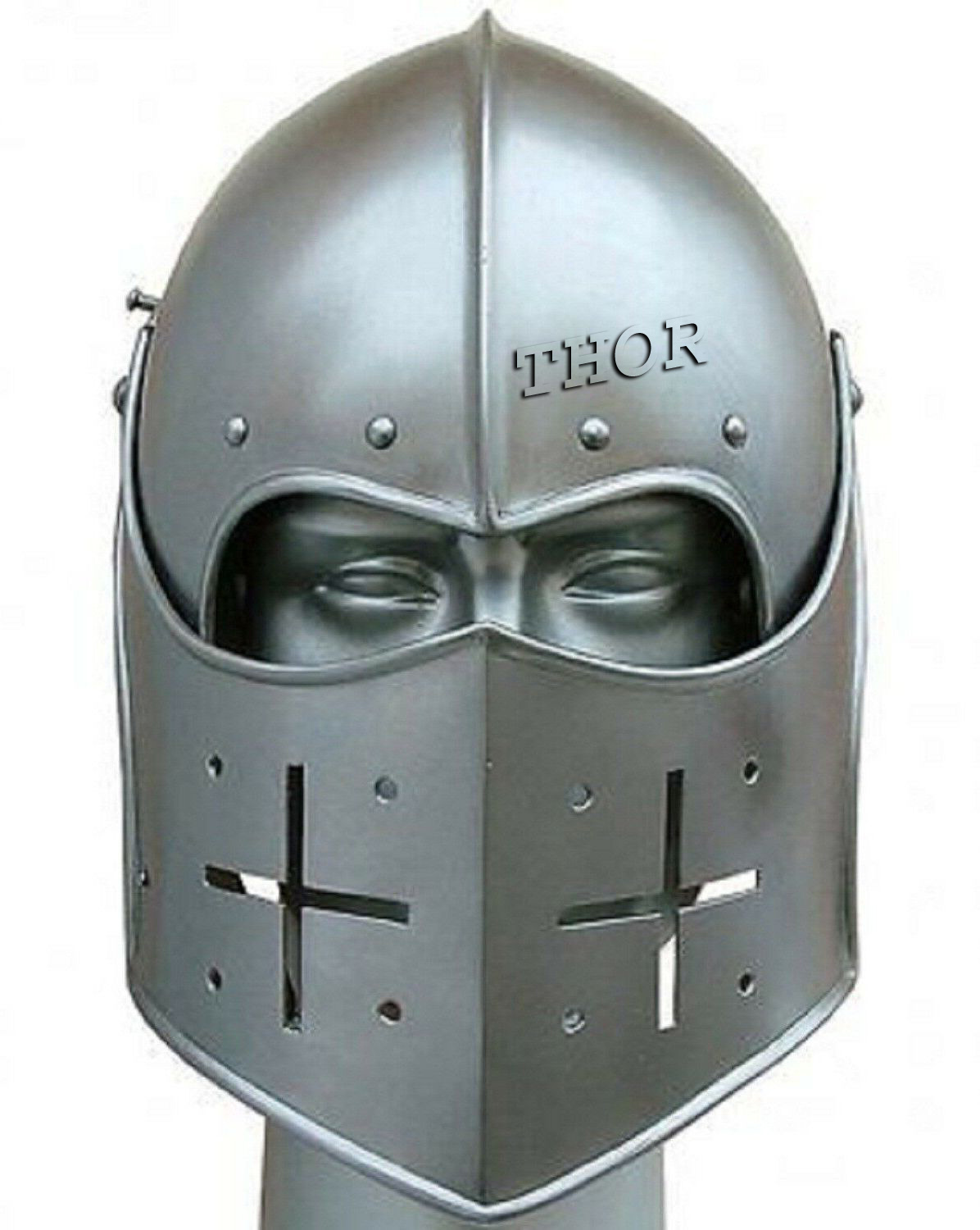 Casque Chevalier Templier - Laiton Antique - Déco Ou Déguisement