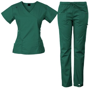 Ensemble de blouses médicales pour femmes en polyester/coton à col en V avec logo personnalisé pour les hôpitaux - Product Image 1