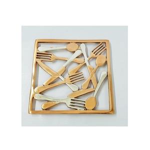 Antique Customized logo Print Elegant Designer Stylish Classic Unique Modern Hand Made Aluminum Square Kitchen <b>Trivet</b> - Product Image 3