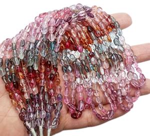 Perles à spinelles naturelles lisses, longueur d'environ 16 pouces, différentes tailles de 6x9mm à 8x11mm, 1 pièce - Product Image 2