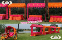 Auvent de stand alimentaire traditionnel indien en bois de teck pour mariage, couleur personnalisable, détachable, pour la décoration aux États-Unis