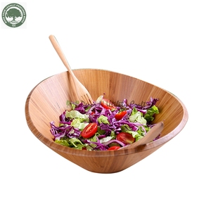 Servidor personalizable de madera de bambú para servir ensaladas, cuenco grande de Acacia, de alta calidad, Vintage Life, a la venta, precio barato - Product Image 1