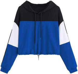 Sudadera corta de algodón con estampado de logotipo personalizado para mujer, ropa para Parte Superior Femenina, en Stock - Product Image 2