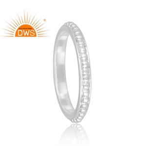925 Fine Sterling Silver Handmade Textured <b>Ring</b> For Women Jewelry Manufacturer Dainty Collection - Product Image 3