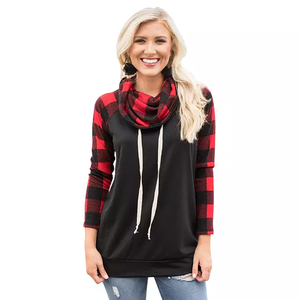 Sudadera con capucha y jersey negro con estilo para mujer, tejido de punto a la moda, etiqueta personalizada, lavado antiarrugas de talla grande - Product Image 1