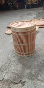 ตะกร้าผ้าซักกล่องสไตล์วินเทจพร้อมฝาไม้ไผ่สาน99โกลด์ดาต้า - Product Image 2