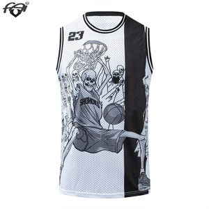 Camiseta Deportiva Unisex Bluefebrek para Baloncesto, de Alta Calidad, Secado Rápido, Transpirable, con Diseño de Calavera de Halloween, Cuello Redondo, Sin Mangas, Talla Grande - Product Image 3