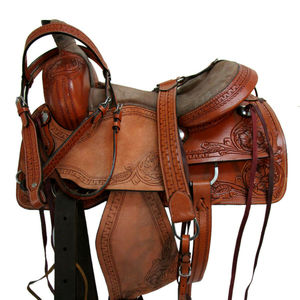 Ensemble de selle anglais de qualité supérieure Barrel Racing Western Leather Horse Tack Plusieurs tailles (14-18 ") et couleurs disponibles - Product Image 1