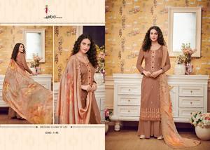 Designer Party tragen graue Farbe schwere bestickte Baumwoll seide Indische Frauen tragen Kurti mit Palazzo Dupatta in Surat Alpha numero