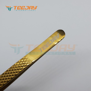 Titane Or 3mm 45 degrés angle Extension De Cils Pince À Épiler Diamond grip Professionnel Cils outil TEEJAY Outils De Beauté - Product Image 5