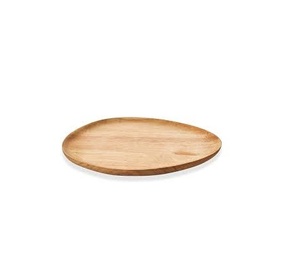 Plato de madera con tenedor y cuchara para el hogar, accesorios de cocina, juego de platos de madera de Acacia, Círculo - Product Image 3