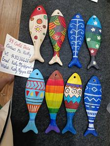 ตกแต่งที่ไม่ซ้ำกับแนวโน้มร้อนแกะสลัก3D ปลาไม้แขวนตกแต่งงานฝีมือจากเวียดนาม - Product Image 2